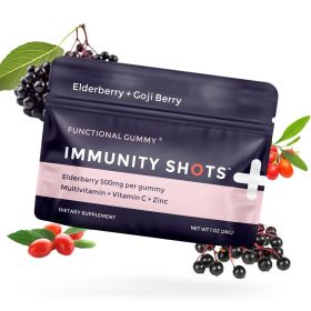 Seattle Gummy Company, Immunity Shots - Elder Berry + Goji Berry Gummy Vitamins | 12-Pack