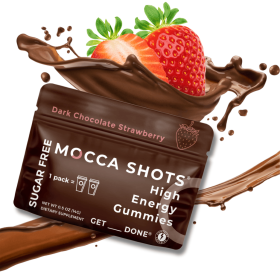 Seattle Gummy Company, Sugar Free Mocca Shots Energy Gummies with Caffeine | 12-Pack - Dark Chocolate Strawberry