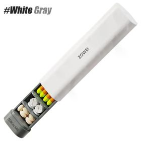 Weekly Pill Organizer 7 Day, Daily Travel Pill Case, Cute Pills Holder To Hold Vitamins, Medicines, Supplements, Pills Organizer (Color: White-Gray)