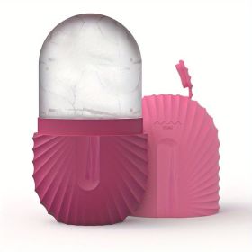 Ice Face Roller Facial Skincare Ice Roller Set, Stainless Steel Facial Roller Gua Sha Face Tool Face Massage Roller Mold Cube (Color: 1pc ice roller-rose)