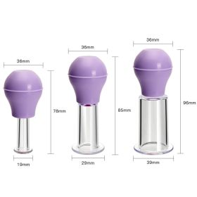 Facial Massage Cups Rubber Vacuum Cupping Skin Lifting Anti Cellulite Massager for Face Pvc Body Cups Skin Scraping Massage Jar (Color: Purple-SML)